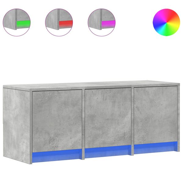 vidaXL Mobile Porta TV con LED Grigio Cemento 97x34x40 cm Truciolato