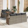 vidaXL Set Divano da Giardino 6 pcs Grigio Poly Rattan