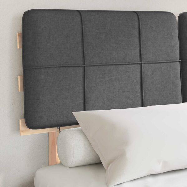 vidaXL Letto con Testiera Rivestita Grigio scuro 120 x 200 cm