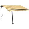 vidaXL Tenda da Sole Manuale con LED 300x250 cm Gialla e Bianca
