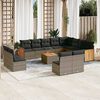 vidaXL Set Divani da Giardino 13 pz con Cuscini Grigio in Polyrattan