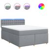 vidaXL Giroletto a Molle con Materasso Grigio Chiaro 160x200cm Tessuto