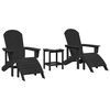 vidaXL Mobili da lounge da giardino 3 pcs Nero 38 x 38 x 46cm Plastica