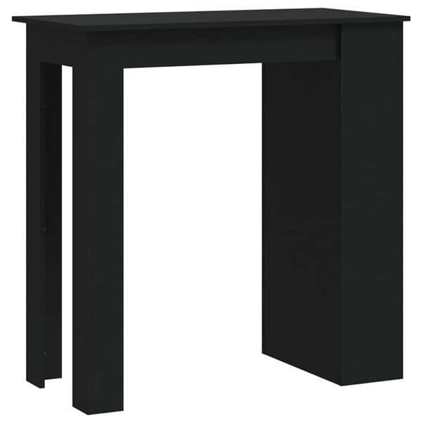 vidaXL Tavolino da Bar con Ripiani Nero 102x50x103,5 cm in Truciolato