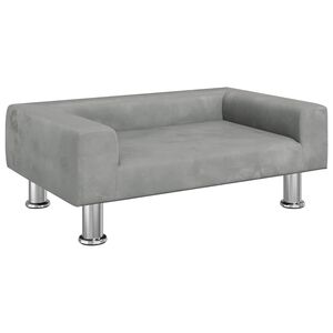 vidaXL Lettino per Cani Grigio Chiaro 70x45x26,5 cm in Velluto