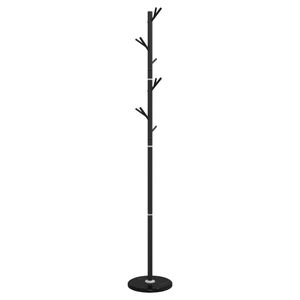 vidaXL Appendiabiti Nero 175 cm in Ferro Verniciato a Polvere