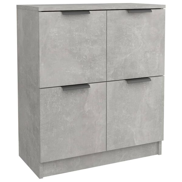 vidaXL Credenze 2 pz Grigio Cemento 60x30x70 cm in Legno Multistrato