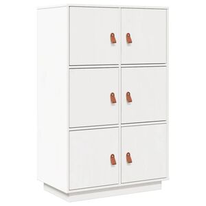 vidaXL Credenza Bianca 67x40x108,5 cm in Legno Massello di Pino