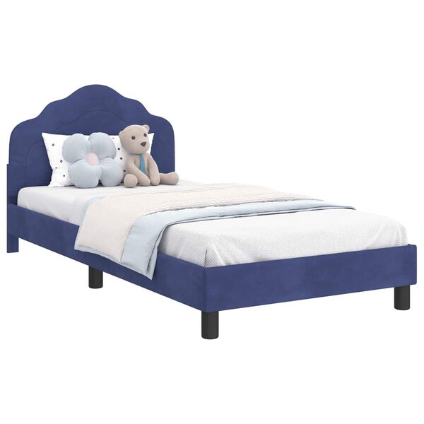 vidaXL Struttura letto bambini con testata Blu Polizia 90 x 200 cm