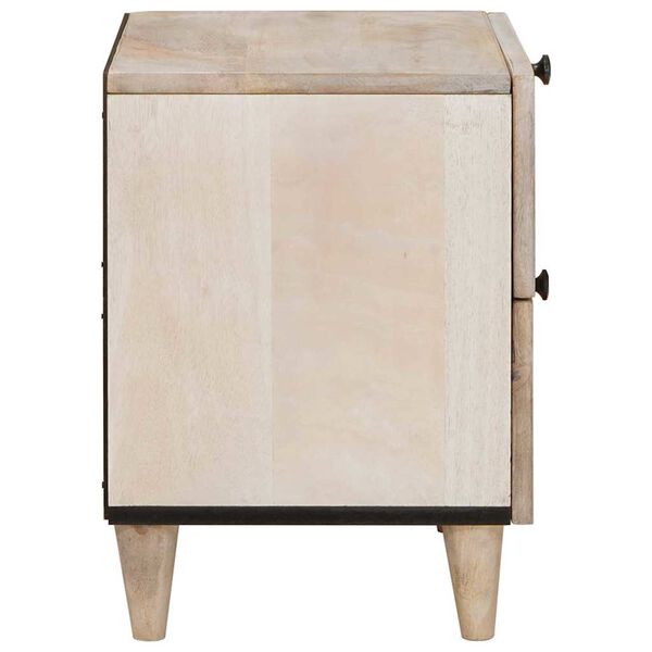 vidaXL Armadio da Notte Beige 40 x 33 x 46 cm Legno massello di acacia