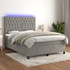 vidaXL Letto a Molle Materasso e LED Grigio Chiaro 140x190 cm Velluto