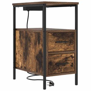 vidaXL Armadio da Notte Rovere fum&eacute; 30 x 48 x 61 cm Legno multistrato