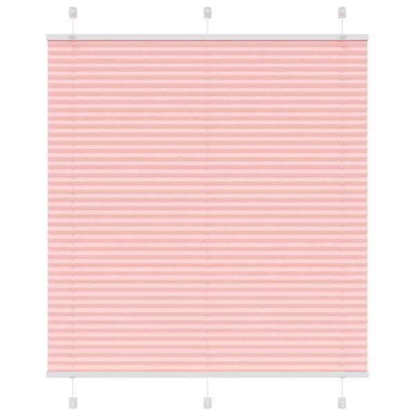 vidaXL Tenda Plissettata Rosa 120x100 cm Larghezza Tessuto 119,4 cm