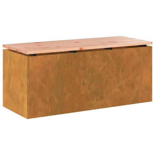 vidaXL Panchina da giardino Ruggine 100 x 40 x 43 cm acciaio corten
