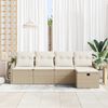vidaXL Set Divano da Giardino 5 pcs Beige e Crema polyrattan