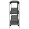 vidaXL Tavolino Consolle con Piano in Vetro Nero 158,5x30x81cm Acciaio