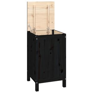 vidaXL Contenitore per Bucato Nero 44x44x76 cm Legno Massello Pino