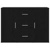 vidaXL Credenza Rovere Nero 91x29,5x65 cm in Legno Multistrato