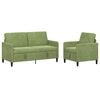 vidaXL Set di Divani con Storage 2 pz Verde chiaro Poliestere