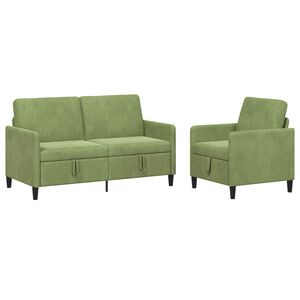 vidaXL Set di Divani con Storage 2 pz Verde chiaro Poliestere