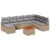 vidaXL Set Divano da Giardino 9 pz Beige e Grigio Chiaro polyrattan