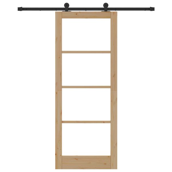 vidaXL Porta scorrevole ORKDAL Naturale e Nero 83 x 211 cm