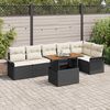 vidaXL Set Divano da Giardino con archiviazione 7 pcs Nero Poly Rattan