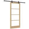 vidaXL Porta scorrevole ORKDAL Naturale e Nero 93 x 211 cm