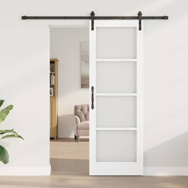 vidaXL Porta scorrevole ORKDAL Bianco e Nero 73,5 x 211 cm