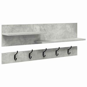 vidaXL Appendiabiti a muro Grigio cemento 90 x 15 x 36 cm