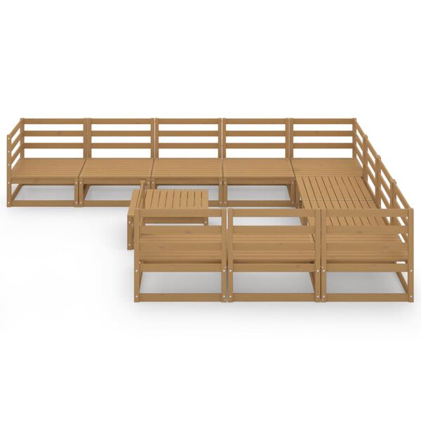 vidaXL Set Divani da Giardino 11 pz in Legno Massello di Pino
