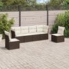 vidaXL Set Divano da Giardino 6 pz con Cuscini Marrone in Polyrattan