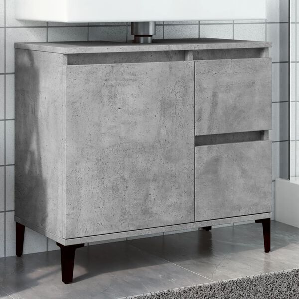 vidaXL Mobile Lavabo da Bagno Grigio Rovere 65x33x60cm in Truciolato
