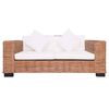 vidaXL Set Divani 2 pz con Cuscini in Rattan Naturale