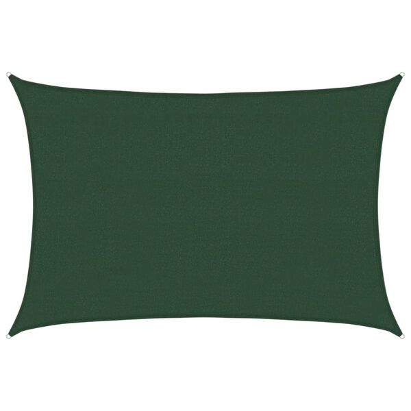 vidaXL Vela Parasole 160 g/m&sup2; Verde Scuro 4x5 m in HDPE