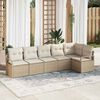 vidaXL Set Divano da Giardino 6 pcs Beige e Bianco polyrattan