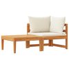 vidaXL Set Divani Giardino 2 pz Cuscini Bianco Crema in Legno d'Acacia