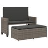 vidaXL Panca da Giardino con Cuscini e Poggiapiedi Grigia Polyrattan