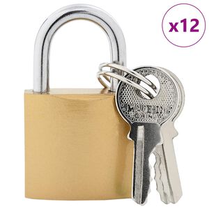 vidaXL U Lock con Chiavi 12 pcs Ottone Ferro