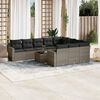 vidaXL Set Divani da Giardino 11 pz con Cuscini in Polyrattan Grigio
