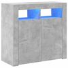 vidaXL Credenza con Luci LED Grigio Cemento 80x35x75 cm