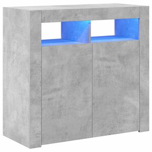 vidaXL Credenza con Luci LED Grigio Cemento 80x35x75 cm