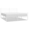 vidaXL Giroletto con Testiera e Pediera Metallo Bianco 193x203 cm