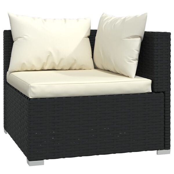 vidaXL Set Salotto da Giardino 9 pz con Cuscini in Polyrattan Nero