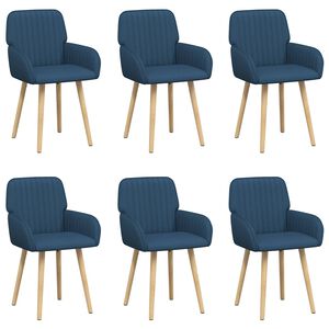 vidaXL Sedie da pranzo 6 pcs Tessuto Blu 56,5 x 50 x 87,5 cm
