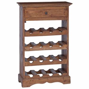 vidaXL Portabottiglie 55 x 23 x 85 cm Legno di Mogano Massello