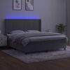 vidaXL Letto a Molle Materasso e LED Grigio Chiaro 180x200 cm Velluto