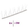 vidaXL Set Dissuasori per Uccelli e Piccioni 6 pz Acciaio 5 File 3 m