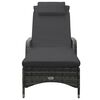 vidaXL Lettino Prendisole con Ruote in Polyrattan Grigio