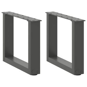 vidaXL Gambe per Tavolino da Caff&egrave; a Forma di U 2 pz Antracite 40x(30-31) cm Acciaio